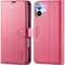 TUCCH Case for iPhone 16 (6.1) 2024, Magnetic PU Leather Wallet Foldable Case with [Viewing Stand] Flip Cover[Shockproof TPU][RFID Blocking][Credit Card Holders] Compatible with iPhone 16, Hot Pink