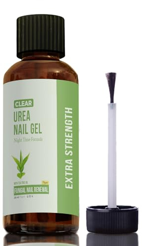 CLEAR Urea Nail Gel with Tea Tree Oil Made in USA – Night Time Formula -Softens, Hydrates & Repairs Nails –Urea Gel with Fast & Visible Results, Trusted by Health Professionals