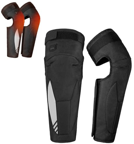 HGTRH Ginocchiere per Moto, Ginocchiere Riscaldate Elettricamente Controllo della Temperatura A Tre velocità Antivento Alimentatore Removibile da 5000mah Reflective Protettivo Incorporato