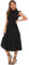 Allegra K Midi Dresses for Women's Mock Neck Ruffled Cap Sleeve Dress Black S