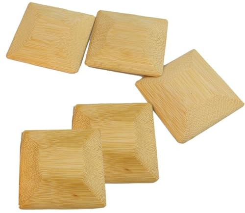 5 Stück 7,9 cm quadratischer Bambus-Topfschaber Pfannenschaber für Zuhause, Küche, Reinigungswerkzeug für Pfannen, Geschirr, Schüsseln, Teller, Reinigungswerkzeuge