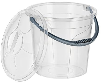 Best House | Clear Water Bucket | 5 Litres | 1 Pc | Bucket with Lid & Carry Handle | Transparent Multipurpose Storage Bin for Kitchen, Garden, Cleaning Water Animal Bird Feed Storage Bucket