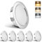 YindaLux 6er Set LED Einbaustrahler 230V 3W 3000K Warmweiß 4000K Neutralweiß 6000K Kaltweiß, LED Spot Ultra Flach 300LM Bohrloch 55-58mm und 15mm Flache, IP44 Möbeleinbauleuchte Einbauspots, Chrom