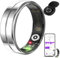 Catolsss Health Ring Smart Ring for Men Women Silver Fitness Ring Android iOS Fitness Tracker, Pedometer, Step Counter - Waterproof Curved Smart Ring for Men and Women