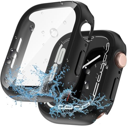 YIJDACASE Custodia impermeabile 2 in 1 per Apple Watch Screen Protector 40 mm Serie 4 5 6 SE/SE accessori di seconda generazione Pellicola protettiva per il viso in vetro temperato integrata e