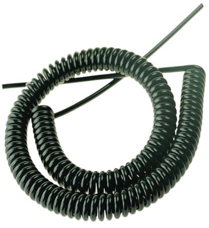 MRVAKDYDI Spiralstromkabel Federdraht, 2-adriges Kabel, 0,5 mm, 0,75 mm, 1 mm, 1,5 mm, 2,5 mm, quadratisch, schwarz, Teleskop-Netzkabel, dehnbarer Draht(2.5mm2 x 5.3 Straight Meters)
