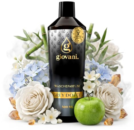Giovani Wäscheparfüm GREY DOLCE 500 ml | Wäscheduft mit frischen Noten von grünem Apfel, Zeder & Jasmin | Frisch, elegant & langanhaltend | (100 Wäschen)