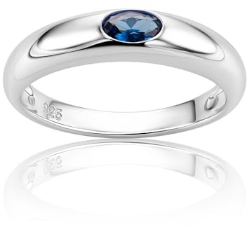 OROVI Ring Silber 925 Damen, Sterling Silber, Verlobungsring Damen mit Rubin/Smaragd/Saphir, Silberring, Schmuck mit Edelsteine, Silberne Trauringe, Hypoallergener Schmuck, inkl. Edler Schmuckbox