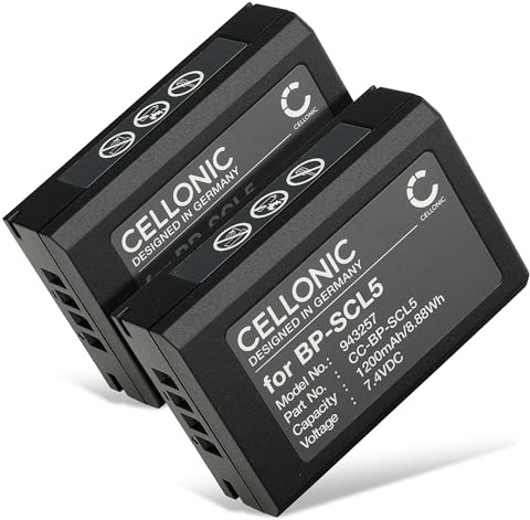 CELLONIC 2X Akku kompatibel mit Leica M10 Monochrom, M10-P, M10-R, BP-SCL5 | (1200mAh-7.4V-Lithium-Ionen)