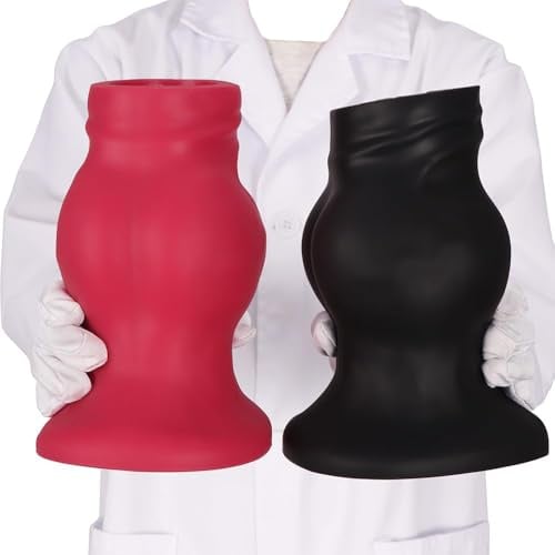 Hohl Anal Expander Dicker Analplug XXL Anal Spekulum Groß Buttplug Anal Expansion Spekulum Vagina Dilator Prostata Massage Einlauf Analdusche Tunnel Plug SM Sexspielzeug für Frauen Männer (Rot L)