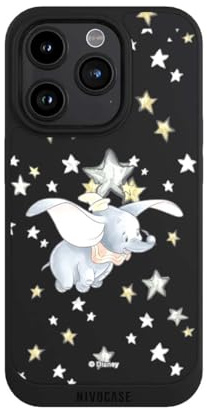 Handyhülle für Apple iPhone 15 Pro Hülle kompatibel mit MagSafe Silikon Case Schwarz Sterne Dumbo Disney