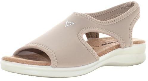 Valleverde 25322 beige Damensandalen aus komfortablem Stretchmaterial 42