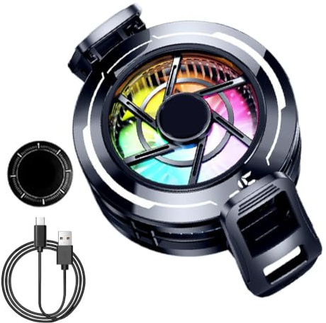 Magnetic Phone Cooler - Tablet Cooling With RGB Light | Virtually Phone Cooler Fan For Women Men Gamers Live Streamers Content Creators Tech Lovers Home Office Apartment Travel Daily Commute