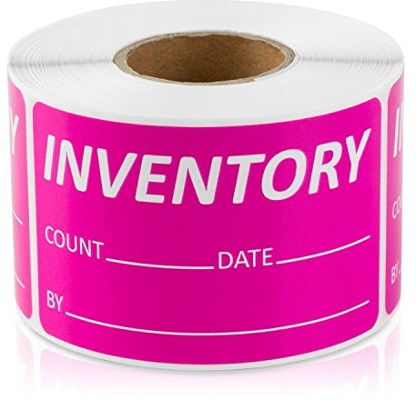 Inventory Labels, 2.5 x 1.5 inch, Bright Pink, 300 Labels