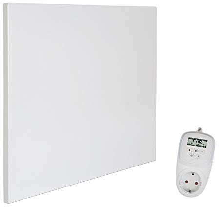 VIESTA ® Infrarot Wandheizung mit Thermostat [INKL. TH12 THERMOSTAT] – Infrarotheizung Wandmontage Heizkörper – Carbon Crystal Infrarotheizung – Paneel Badezimmer geeignet – (Modell H400-400W)