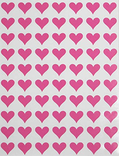 Herzaufkleber Pink 13 mm - Sticker in Herzform permanent klebende Etiketten 1050 Vorteilspack von Royal Green