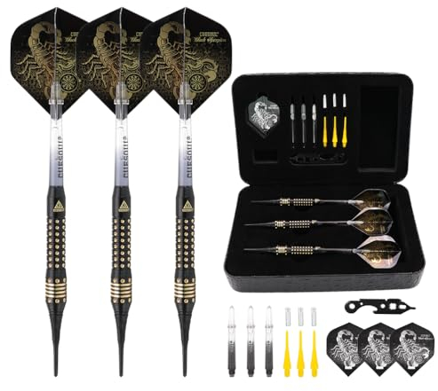 CUESOUL 16 Grams Deluxe Soft Tip Darts Set with Luxury Case(HX-STL-B2306+D604)