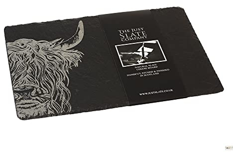 Just Slate JS/CB/R/HC Highland Cow Cheese Board, Black,35*25 centimeters
