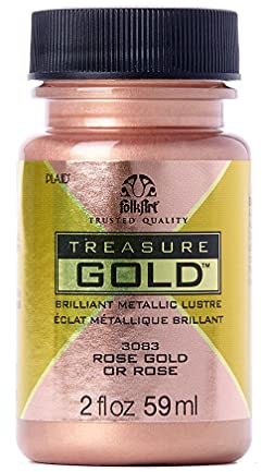 PLAID ENTERPRISES, INC. 3083 Rose 2 oz Paint Treasure Gold Roségold, 2oz, 59 milliliter