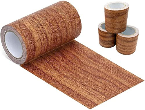 5M Woodgrain Patterned Duct Tape Wood Effect Repair Adhensive Duct Tape for Furniture Door (Red Oak)