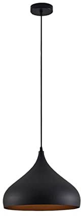 Lindby Esstisch Pendelleuchte, Hängeleuchte Schwarz Gold Hängelampe 1x E27 max. 60W ohne Leuchtmittel Wohnzimmer Esszimmer Esstischlampe Küche