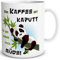 TRIOSK Panda Tasse Kaffee Kaputt mit Pandabär Spruch lustig Bären Coffee Geschenk Pandaliebe für Arbeit Büro Pandaliebhaber Frauen Freundin
