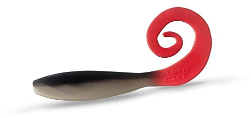 Black Cat 20cm Cat Twister Baitfish Fishing Hook (1 Stück, Schwarz, Gerollt Spitze, Wels)