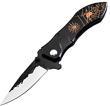 Hobby Hut HH-F34, Edelstahl-Taschenmesser, Klappmesser Tactical, Jagdmesser, 3Cr13 Edelstahl mit Titanbeschichtungsgriff