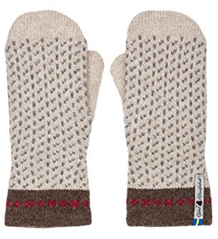 ÖJBRO VANTFABRIK 1 Paar Fäustlinge Gr. L (10-11) Wolle Strick-Handschuhe 4-lagige Merinowolle Winter-Handschuhe aus Schweden, Fausthandschuh Damen & Herren, extra warm & weich - Skaftö Snö