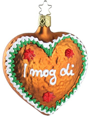 440s Weihnachts-Glasanhänger Lebkuchen-Herz I mog di | IG-10099S021 | 4061752091490