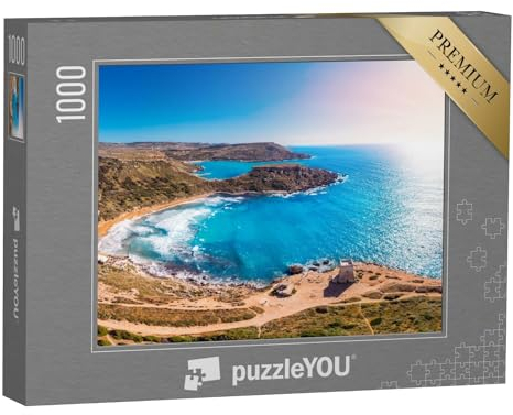 puzzleYOU: Puzzle 1000 Teile „Golden Bay auf Malta“ – aus der Puzzle-Kollektion Malta