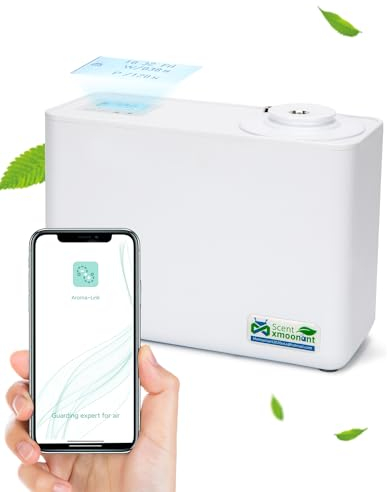 Mxmoonant Difusor de Aceite Esencial sin Aguacon con Niebla Fría, Que Cubre 3000m³, Botella de Aceite de 800ml, de Pared, App Control&Timer, Industrial, para Hotelaria, Restaurante
