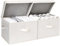 StorageWorks Clothes Storage Boxes with Lids, Large Storage Boxes for Wardrobe Shelves, Decorative Fabric Baskets with Handles for Bedroom Closet Organising, Mixing of Beige, White & Ivory, 2-Pack