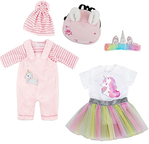 DoDuo Vêtement de Poupée Tenue Vêtement pour Baby Doll Poupée pour Poupée 35-45 cm (La Licorne colorée)