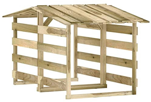 Festnight 3 pz Pergolato da Giardino, Legnaia da Esterno, Pergole con Tetto in Legno di Pino Impregnato 100x90x100 cm (2 pz:100x90x100 cm)