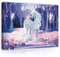 WallArena - Leinwand Bilder - Kinderzimmer Mädchen Einhorn Fantasy Kinder - 100x75 cm Leinwandbilder - Bild auf leinwand - Wandbild XXL groß Wandbilder für Wohnzimmer Schlafzimmer Modern