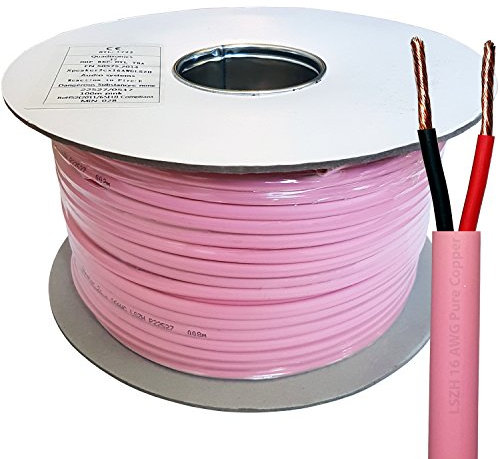 Low Smoke Speaker Cable - LSZH/LSHF Double Insulated CCA Reel - Halogen Free 100V Flex Audio Wire For Speakers & Amplifiers (100m (330ft) - 1.5mm²)