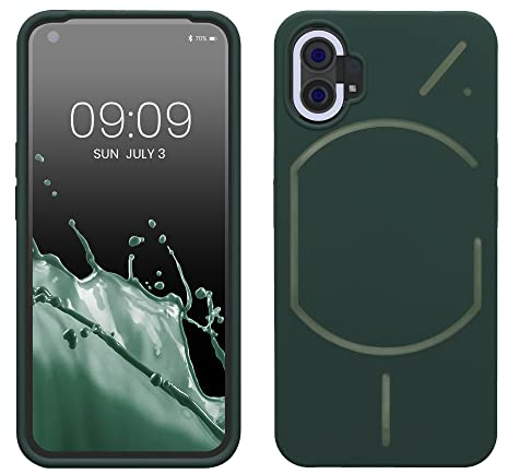 kwmobile Housse Compatible avec Nothing Phone (1) Coque - Housse de téléphone Protection Souple en TPU Silicone - Vert Mousse