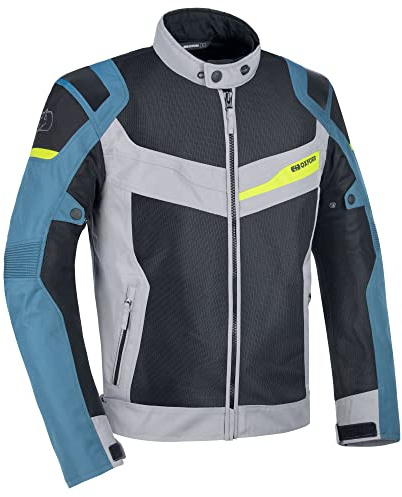 Oxford Men's Dakar Dry2Dry Air Motorcycle Jacket Silver/Blue/Fluo XL
