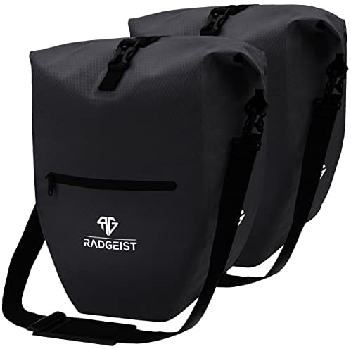 RADGEIST Fahrradtasche für Gepäckträger Set - 2X Tasche für Fahrrad Gepäckträger - Gepäckträgertasche wasserdicht & Umhängetasche - Radtasche mit Reflektoren