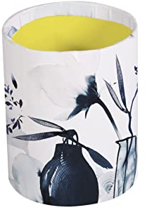 Clairefontaine 115937C - Un Pot à Crayons/Stylos/Pinceaux Multifonctions Rond en Carton motifs Floral Peint à l'Enre Bleue 9x11 cm - Finition satiné - Collection Inkebana