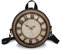 NETILGEN Runde Damen-Handtasche aus PU-Leder mit Reißverschluss, Schultertasche, Handy-Geldbörse, Clock-3D