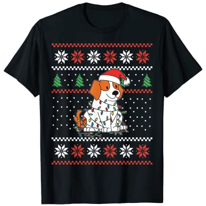 Weihnachtsbaum Hund in Lichterkette Ugly Christmas Sweater T-Shirt