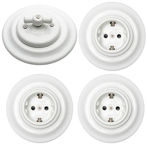 3 Interruptores Porcelana de Luz Vintage