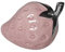 Generisch Deko Figur Erdbeere Obst Frucht Strawberry rosa Silber Chrom Dekoobjekt Skulptur
