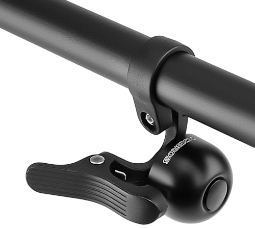 ROCKBROS Fahrradklingel aus Kupferlegierung, langlebige Fahrradklingel mit klarem und langem Klang, Linkshänder, Schwarz, Lenkermontage, mehr als 100 dB