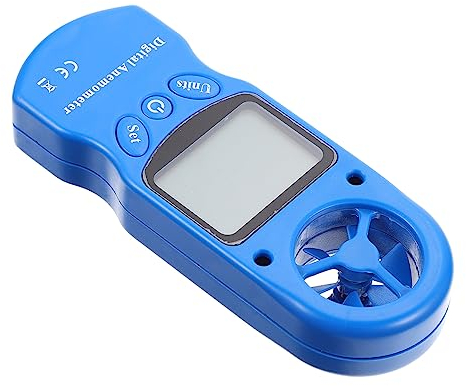 Happyyami Temperaturmesser 1-Teiliges Anemometer Lufttester Barometer es Elektronisches Anemometer Mini-Hygrothermograph Bildschirmanzeige Anemometer es Digitales Anemometer Blaues