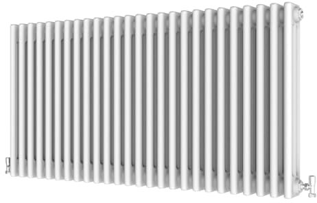 Radbliss Horizontal Traditional 3 Column Radiator 600x1190mm White Cast Iron Style Design RAD Central Heating