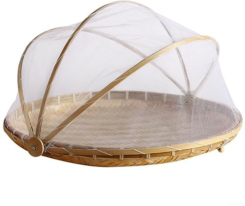 Cesta tejida de bambú, tejida a mano, cesta de servir de bambú para frutas y verduras, recogedor de secado para almacenar alimentos, S