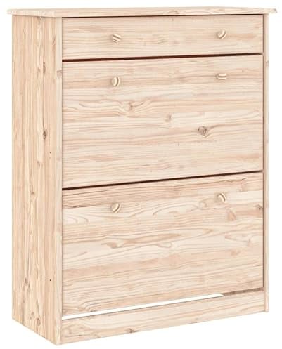 vidaXL Scarpiera Alta 77x35x96 cm in Legno Massello di Pino